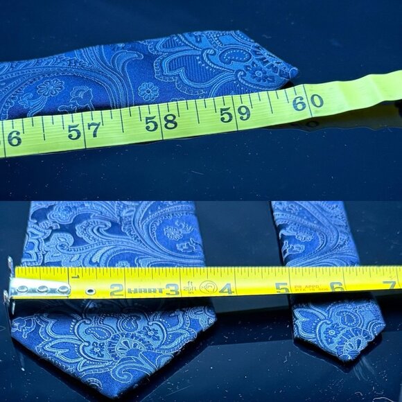 Donald J Trump Tie Signature Collection Blue Paisley Necktie Silk 69"x3.5" - Picture 4 of 6